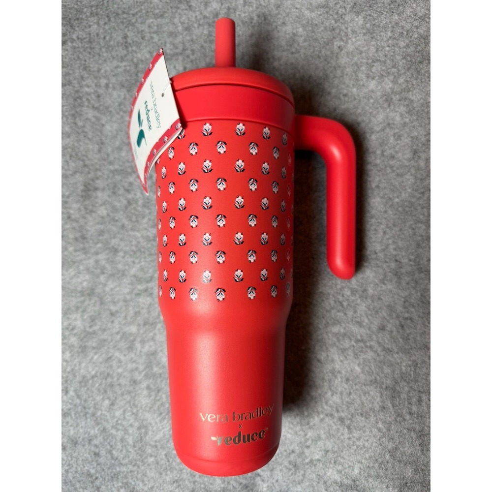 Vera Bradley Reduce Chiller Tumbler Travel Mug 24oz Red Floral Insulated New NWT